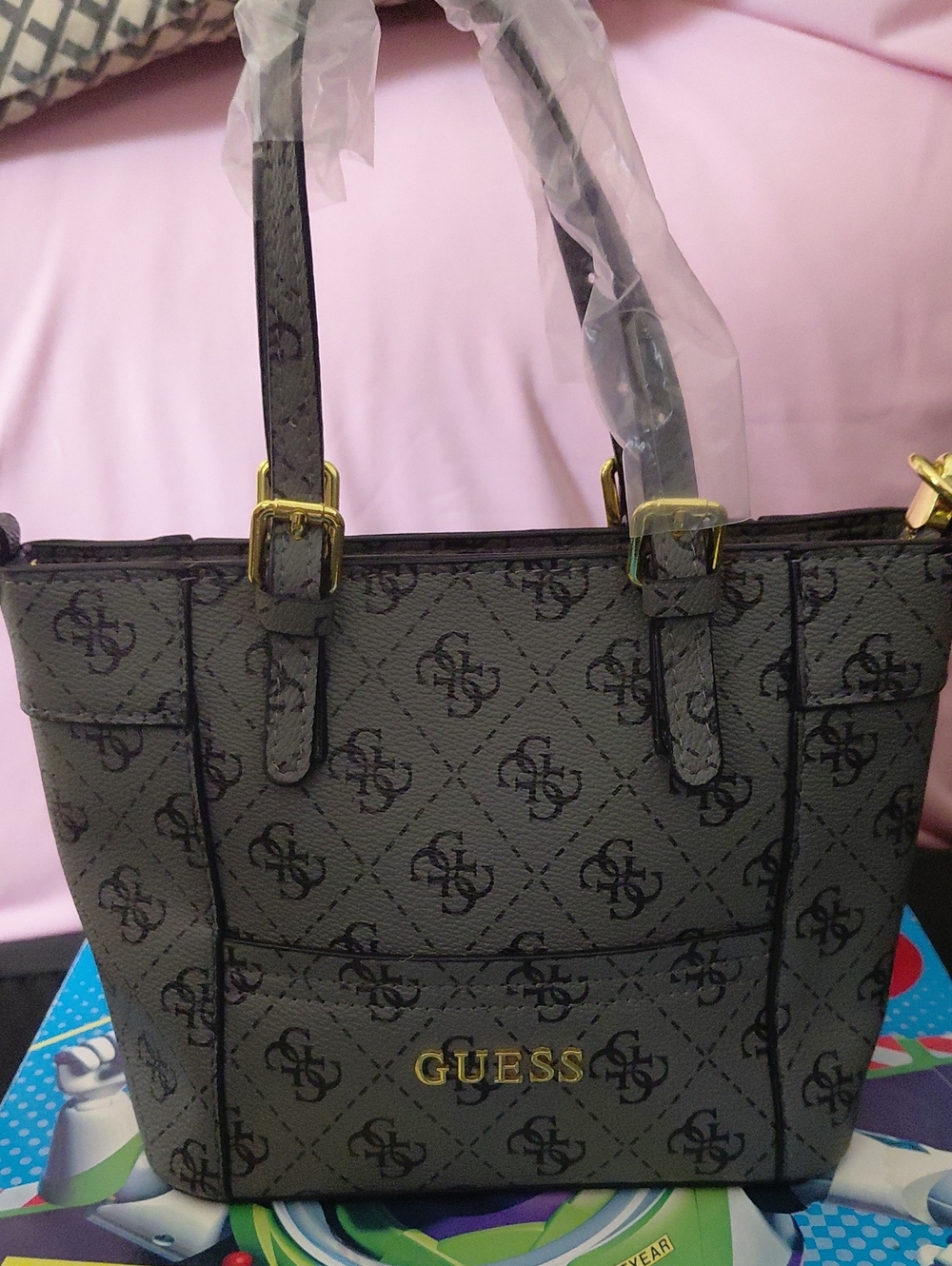 GUESS Women's Grey Logo Tote Bag